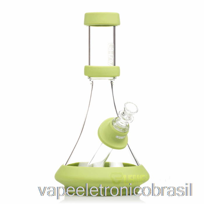 Vape Recarregável Grav Deco Copo Em Silicone Transparente + Verde Abacate